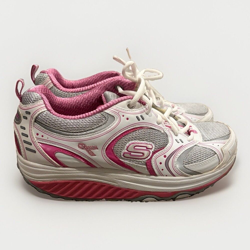 Skechers Shape Ups Womens Size 10 Toning Shoes White Pink Rocker Bottom